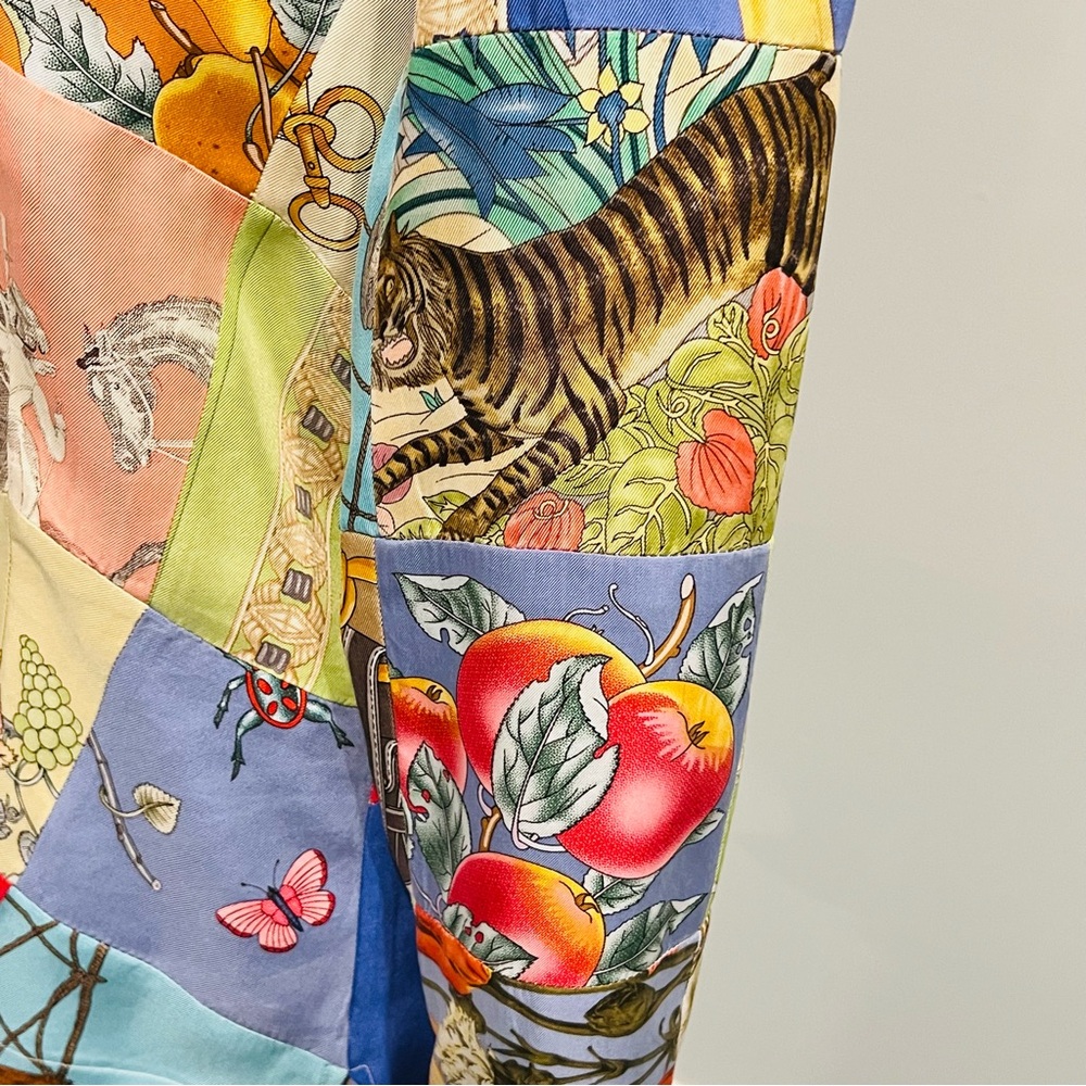 VTG J McGlaughlin Silk Collage Print Blouse Sz 6 - Picture 5 of 12
